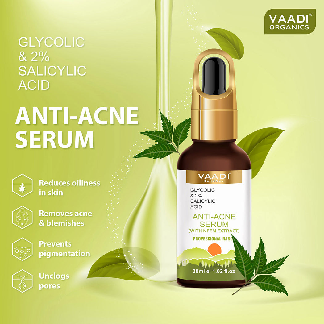 Organic Anti-Acne Serum With Glycolic & 2% Salicylic Acid (30 gms / 1.02 fl.oz)