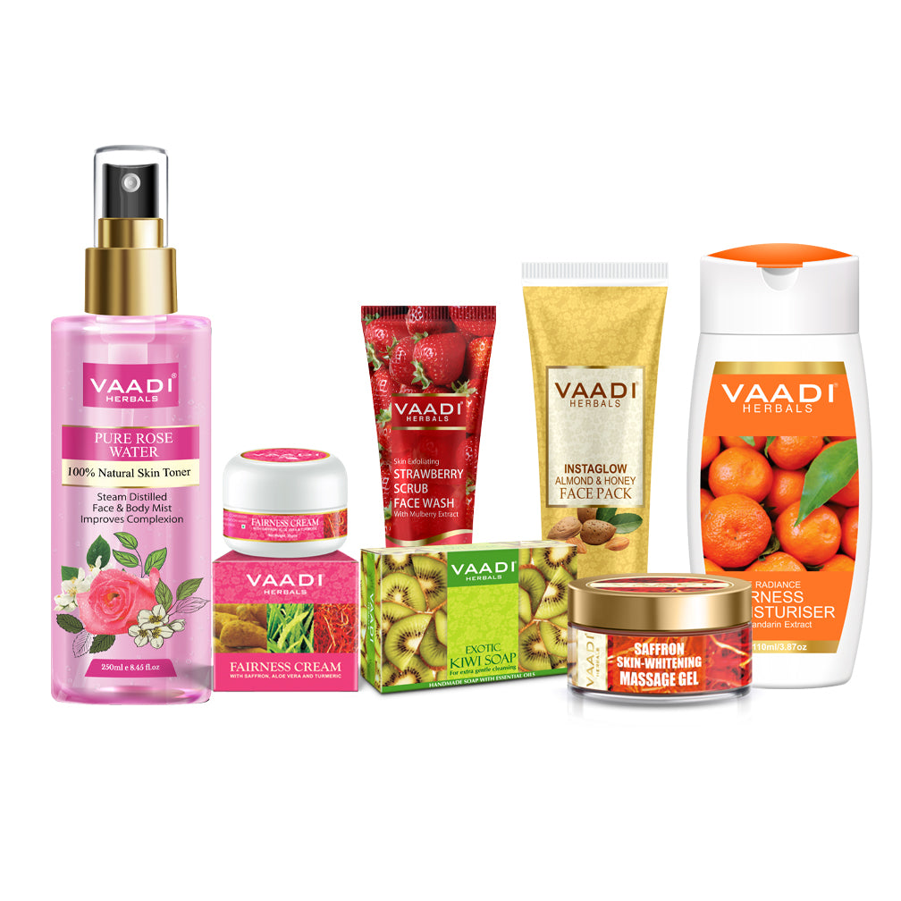 Advanced Organic Skin Brightening Set - Removes blemishes, pi