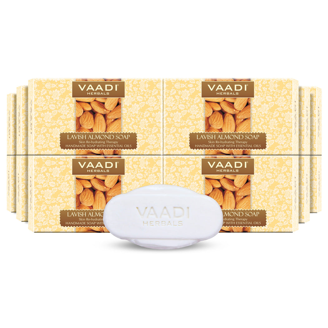 Rehydrating Organic Lavish Almond Soap with Honey & Aloe Vera - Improves Complexion - Keeps Skin Nourished (12 x 75 gms / 2.7 oz)