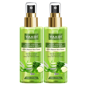 Pack of 2 Aloe Vera & Cucumber Mist - 100% Natural Skin T...