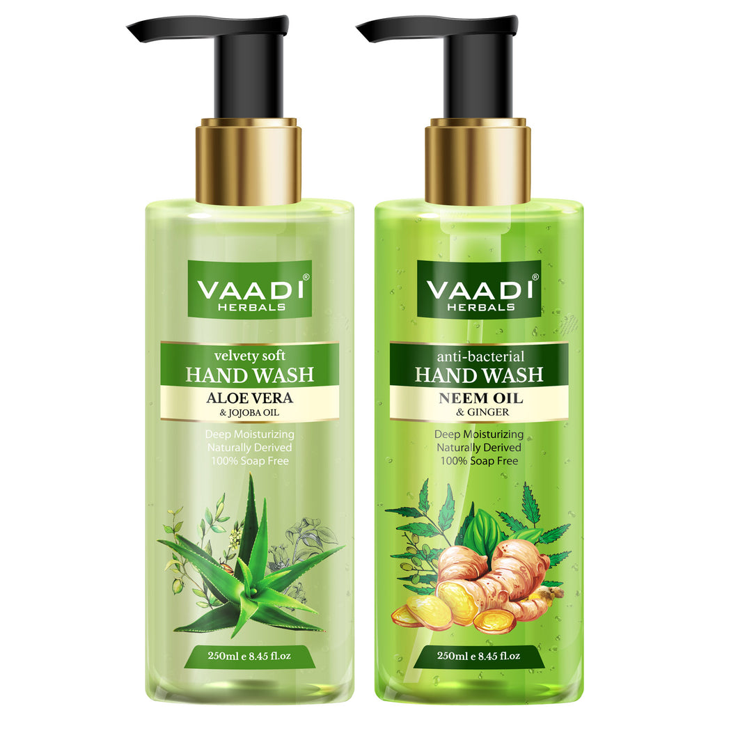 Ultra Nourishing - Pack of 2 Luxurious Handwash - Organic Aloe Vera And Neem Oil - Pack of 2 (2 x 250 ml / 8.5 fl oz )