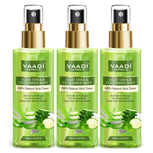 Aloe Vera & Cucumber Mist - 100% Natural Skin Toner (3 x ...