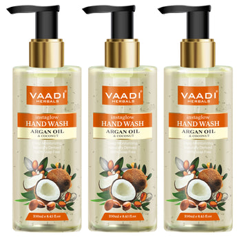 Instaglow Organic Argan Oil & Coconut Hand Wash (3 x 250 ml / 8.5 fl oz )