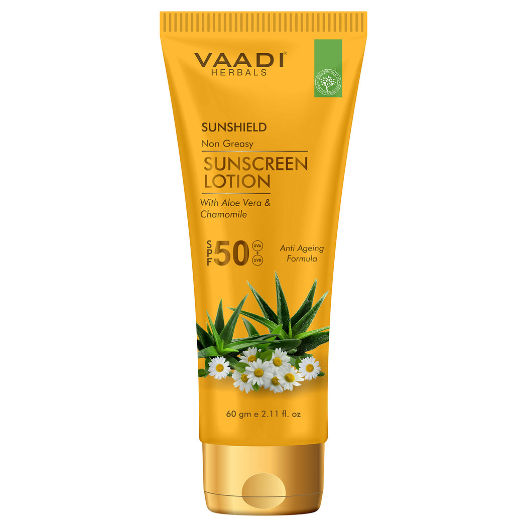 Sunscreen Lotion SPF-50 with Aloe Vera & Chamomile (60 ml / 2.1 fl oz)