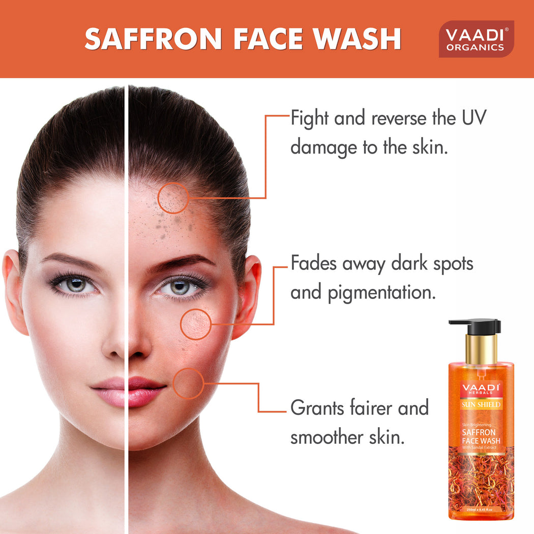 Skin Whitening Saffron Face Wash With Sandal Extract (250 ml)