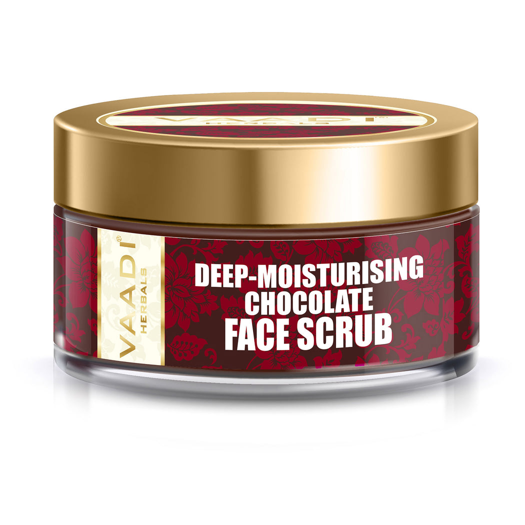 Deep Moisturising Organic Chocolate Scrub with Strawberry Extract - Softens Skin - Makes Skin Radiant (50 gms / 2 oz)