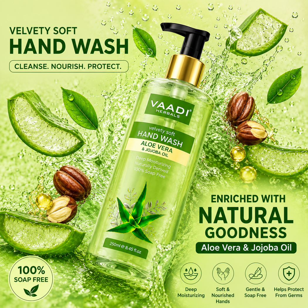 Velvety Soft Organic Aloe Vera & Jojoba Oil Hand Wash (250 ml / 8.5 fl oz )