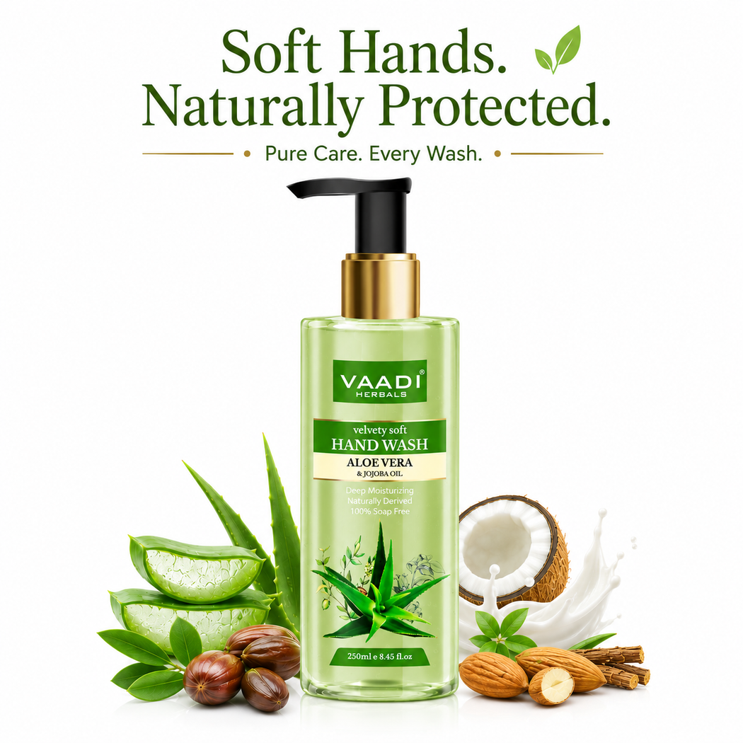 Velvety Soft Organic Aloe Vera & Jojoba Oil Hand Wash (250 ml / 8.5 fl oz )