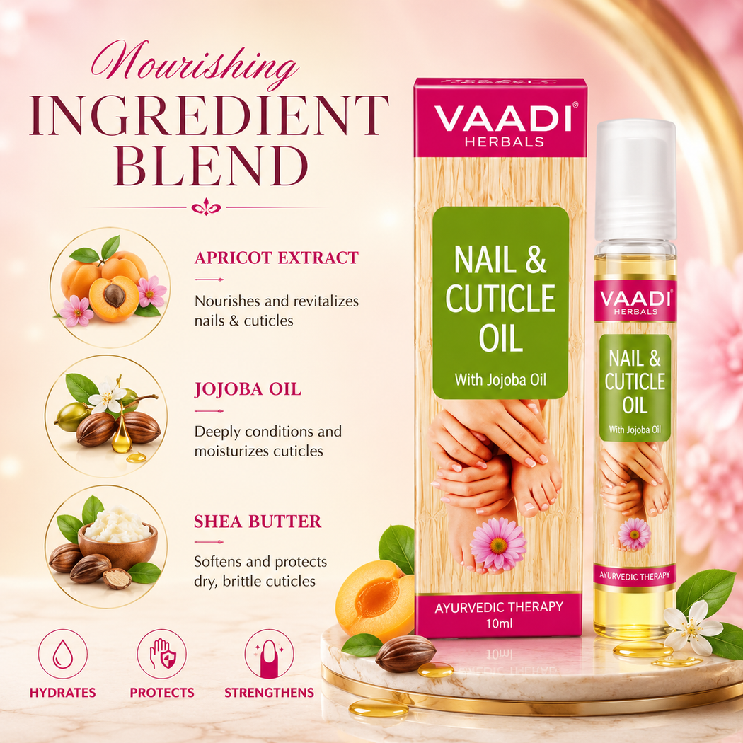 Organic Nail & Cuticle Oil with Jojoba Oil - Heals Redness & Pain - Strengthens Thin & Brittle Nails (10 ml/ 0.4 fl oz)