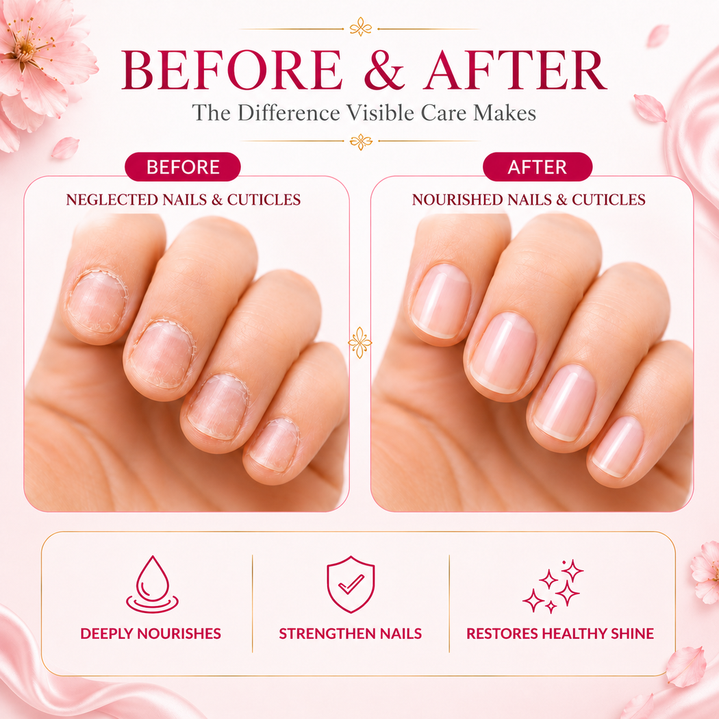 Organic Nail & Cuticle Oil with Jojoba Oil - Heals Redness & Pain - Strengthens Thin & Brittle Nails (10 ml/ 0.4 fl oz)