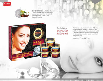 Skin Polishing Organic Diamond Facial Kit - Removes Dead Skin - Makes Skin Luminous (270 gms/ 9.6 oz) Buy1 Get 1 Free