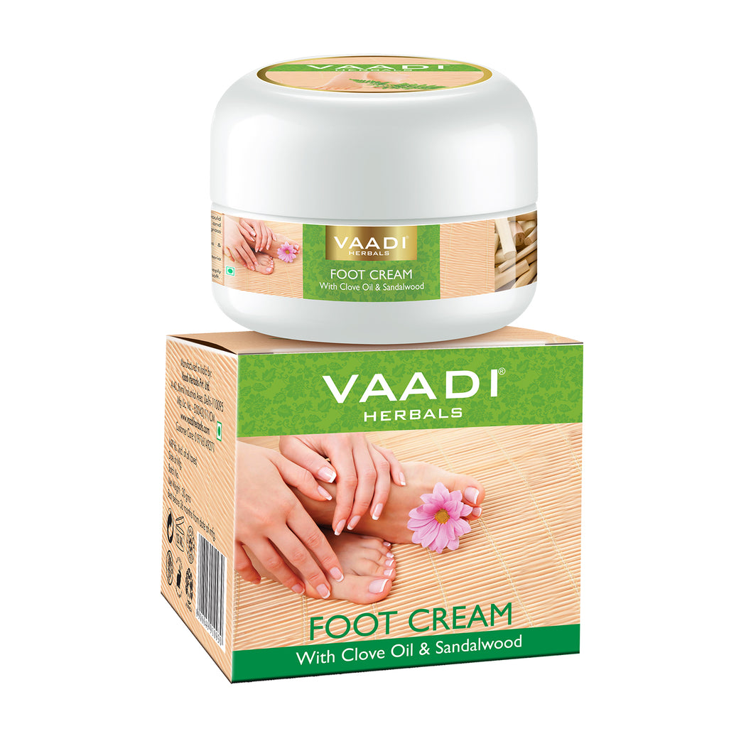 Organic Foot Cream with Clove & Sandalwood Oil - Softens Dry & Cracked Feet - Deep Moisturises (30 gms / 1.1 oz)