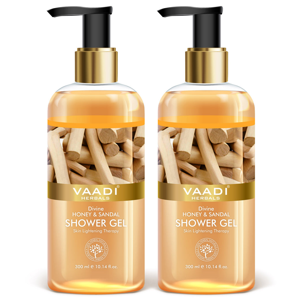 Organic Divine Honey & Sandal Shower Gel- Skin Toning Therapy - Makes Skin Flawless (2 x 300 ml / 10.2 fl oz)