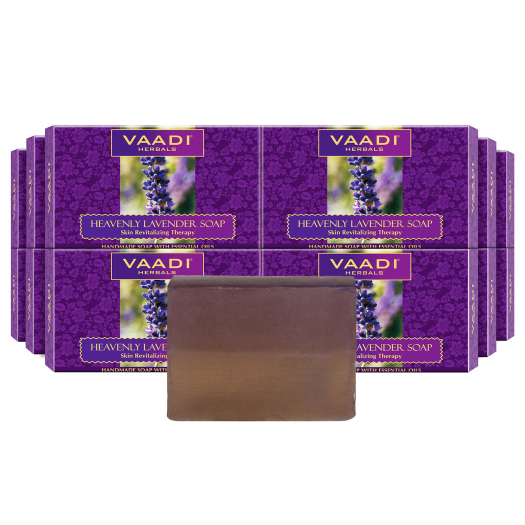 Heavenly Organic Lavender Soap with Rosemary - Revitalizes & Hydrates Skin (12 x 75 gms / 2.7 oz)