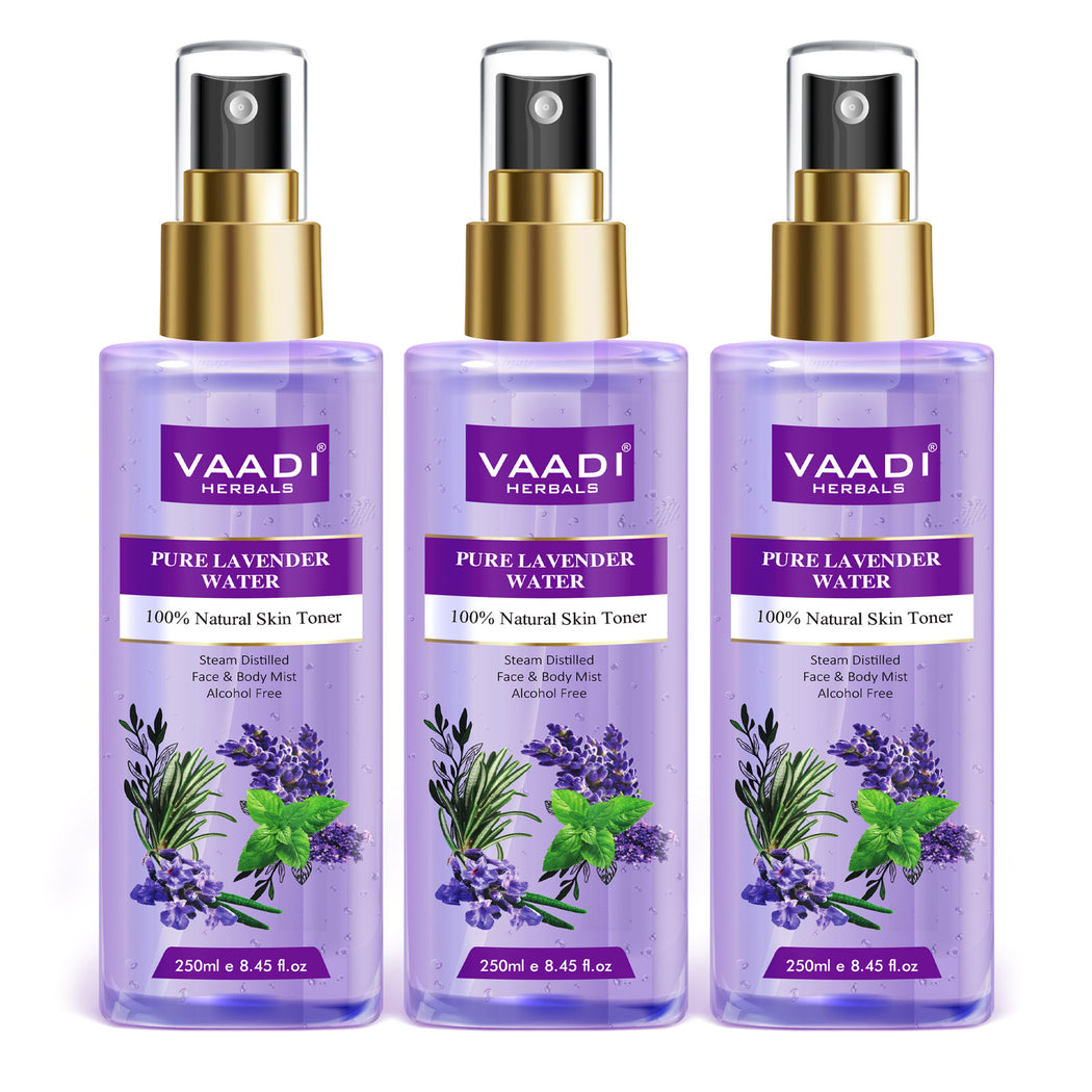 Lavender Water -  100% Natural & Pure Skin Toner (3 x 250 ml / 8.5 fl oz)