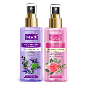 Pack of 2 - Rose Water And Lavender Water - 100% Natural ...
