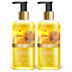 Refreshing Organic Lemon & Basil Shower Gel - Skin Detoxi...