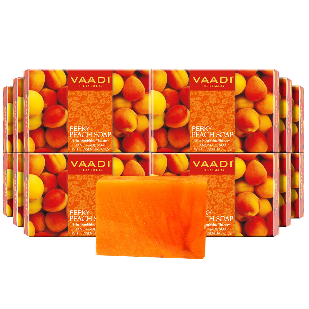 Organic Perky Peach Soap with Almond Oil - Skin Nourishing - Rehydrates (12 x 75 gms / 2.7 oz)