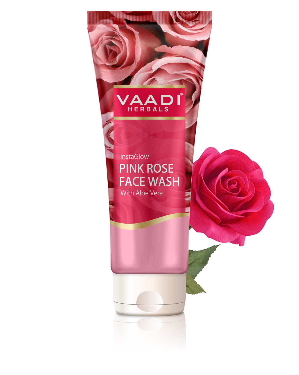 Insta Glow Organic Pink Rose Face wash with Aloe vera extract (60 ml/2.1 fl oz)