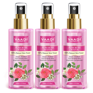 Pack of 3 Rose Water - 100% Natural & Pure (3 x 110 ml / ...