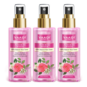 Rose Water - 100% Natural & Pure (3 x 250 ml / 8.5 fl oz)