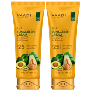 Organic Sunscreen Cream SPF 25 with Kiwi & Avocado Extrac...