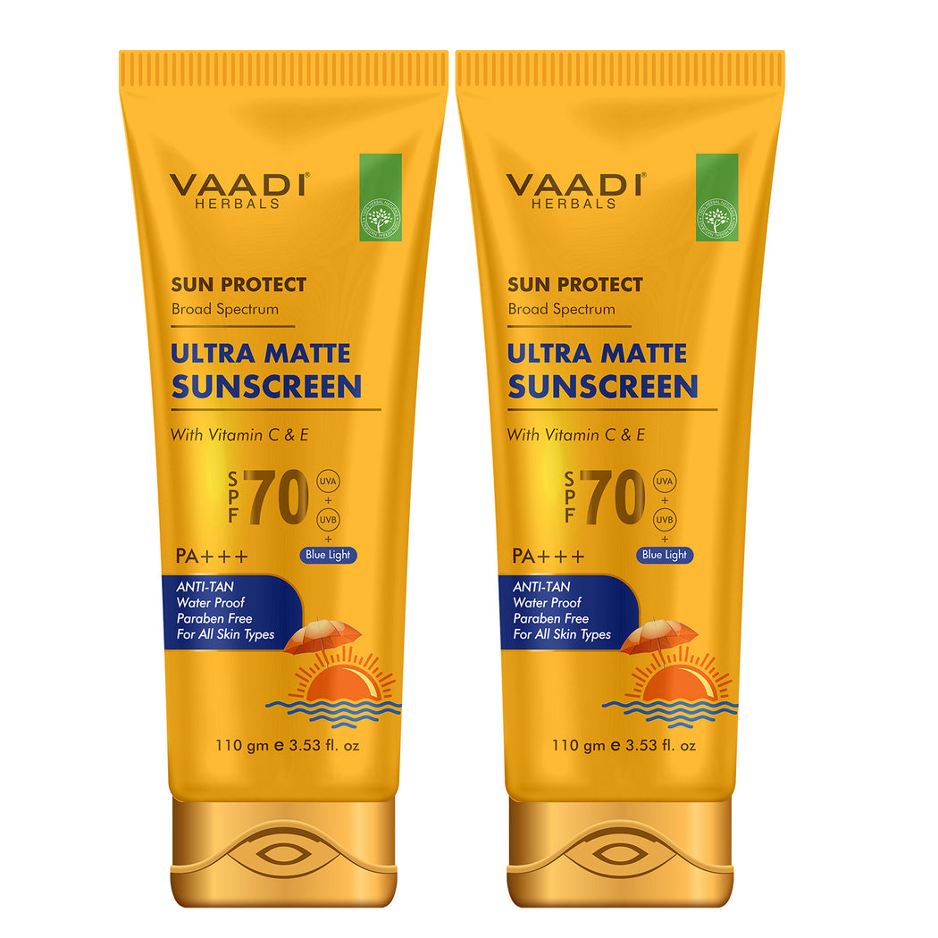 Organics Ultra Matte Sunscreen SPF 70 With Vitamin C & E (2 X 110 gms/ 4 fl oz)