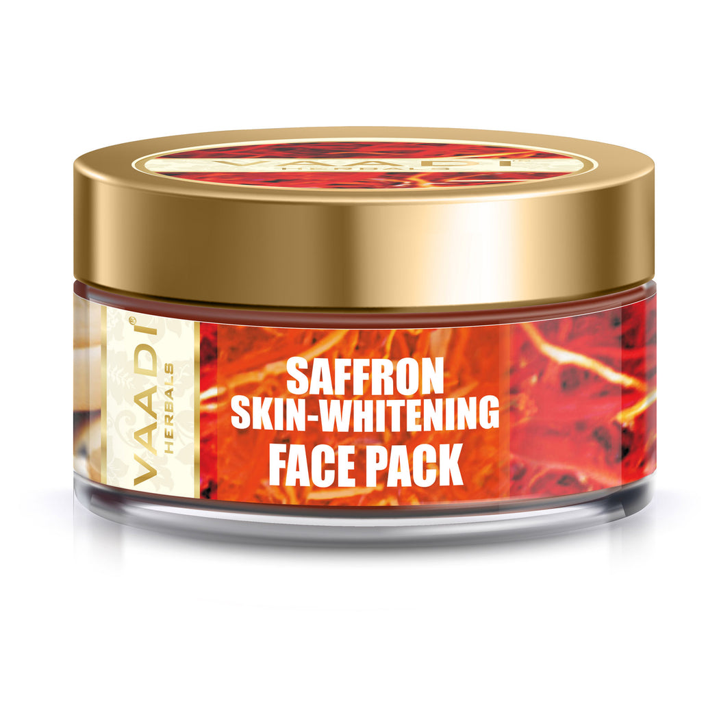 Skin Whitening Organic Saffron Face Pack - Lightens Skin Tone - Reduces Marks and Pigmentation (70 gms/2.5 oz)