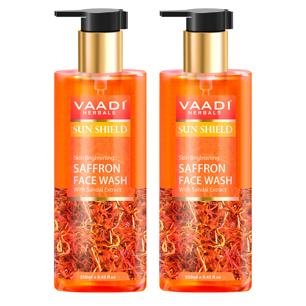 Pack of 2 Skin Whitening Saffron Face Wash With Sandal Extract (250 ml x 2)