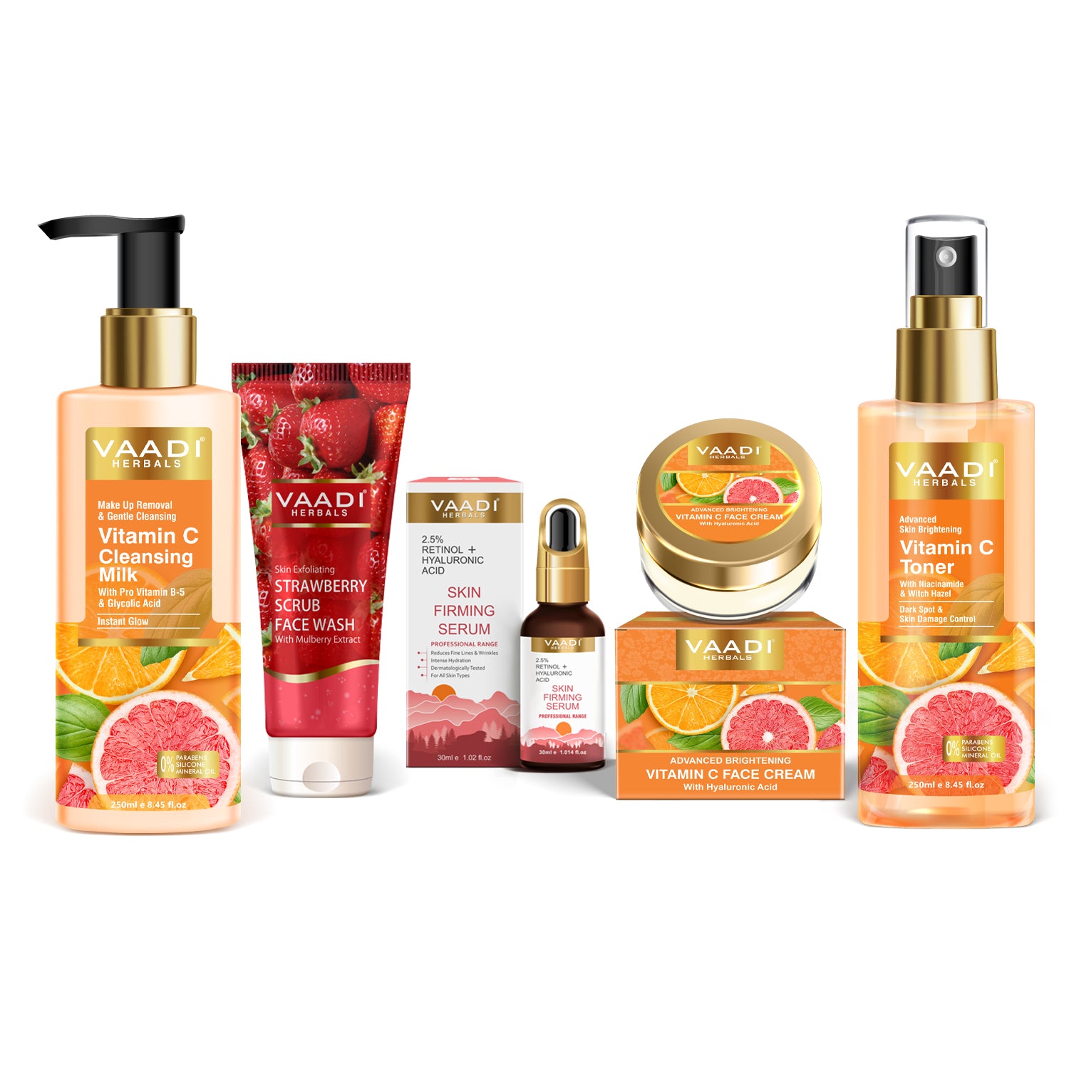 Vitamin C Intense Glow 5 Pcs Skin Care Set (Cleansing Milk, Face Wash, Toner, Serum & Moisturiser)