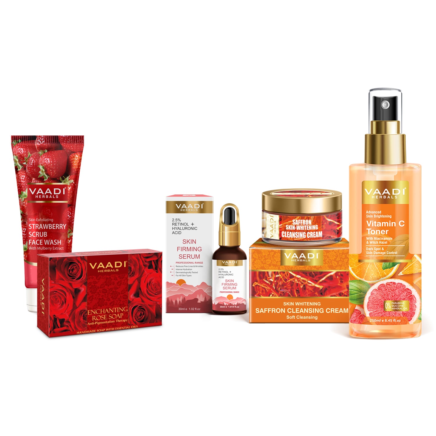 Vitamin C Intense Glow 5 Pcs Skin Care Set (Cleansing Milk, Face Wash, Toner, Serum & Moisturiser)