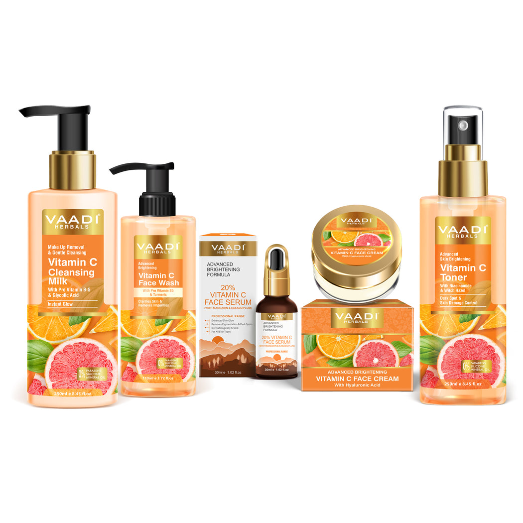 Vitamin C Intense Glow 5 Pcs Skin Care Set (Cleansing Milk, Face Wash, Toner, Serum & Moisturiser)