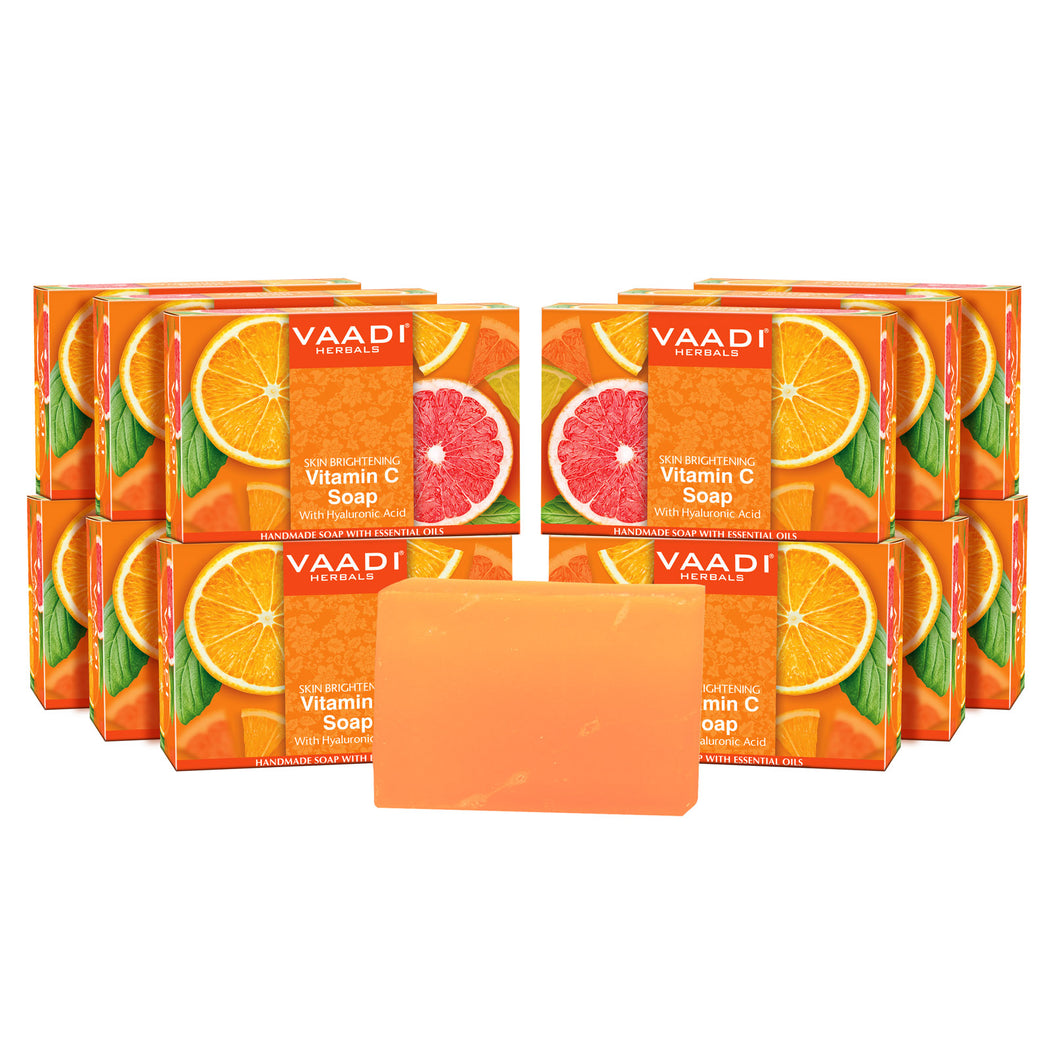 Pack of 12 Organic Vitamin C Soap with Hyaluronic Acid (75 gms X 12/ 2.7 oz)