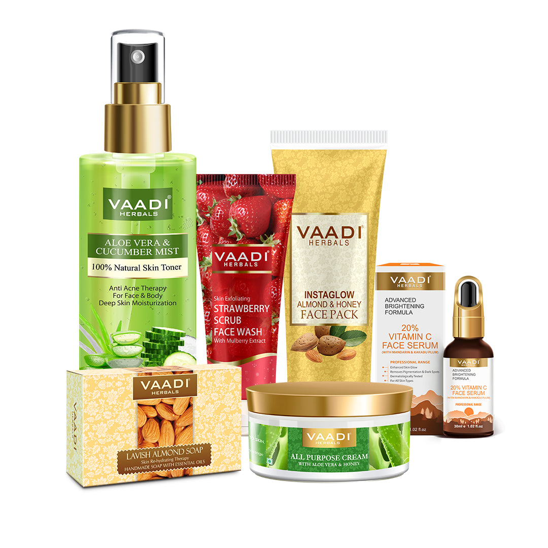 Advanced Organic Skin Brightening Set - Removes blemishes, pigmentation & Spots. Get visibly fair skin.
