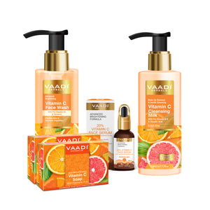 Vitamin C Intense Glow 5 Pcs Skin Care Set (Cleansing Mil...