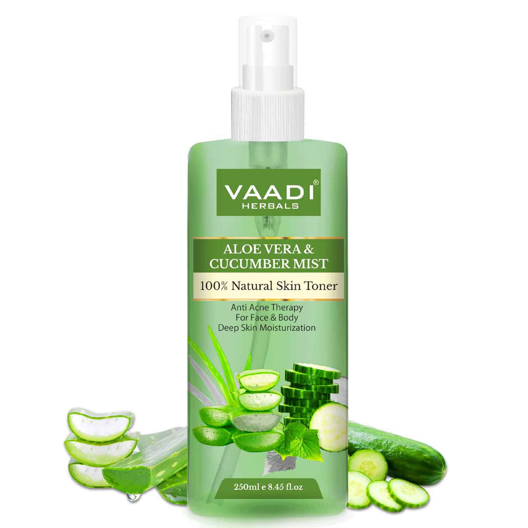 Aloe Vera & Cucumber Mist - 100% Natural Skin Toner (250 ml / 8.5 fl oz)