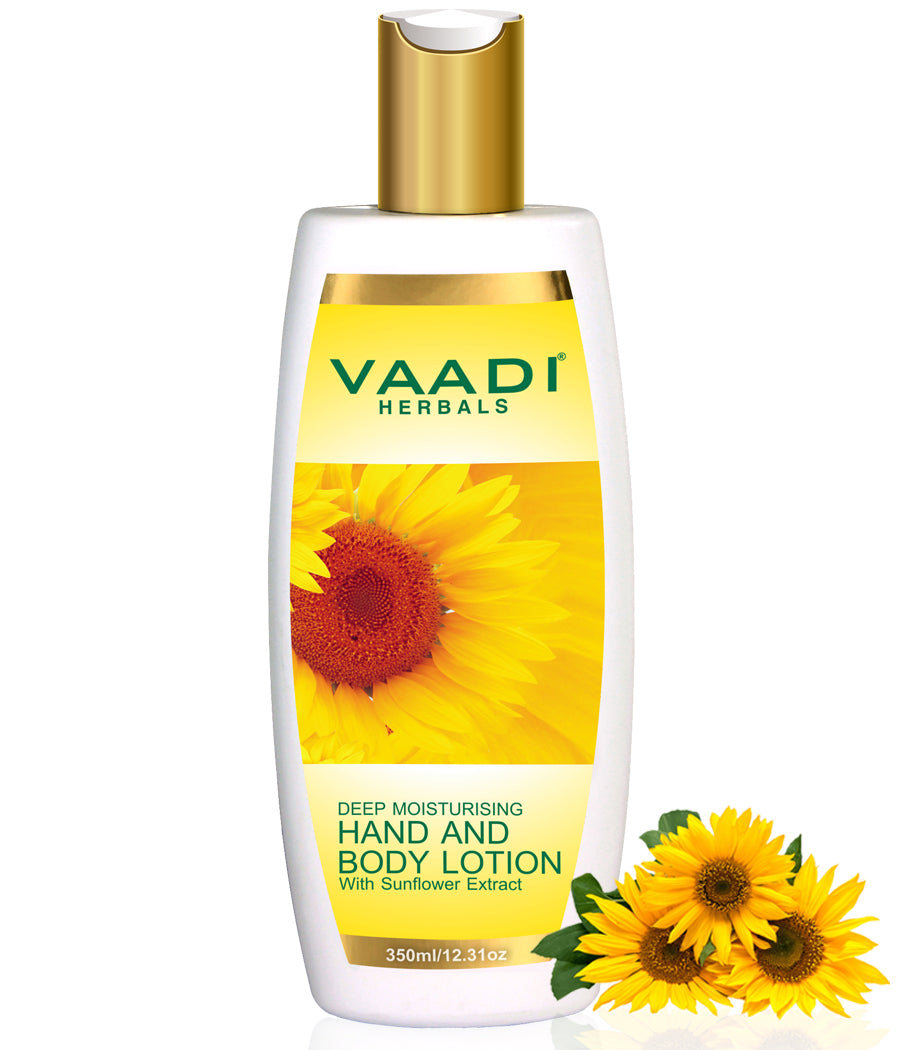 Organic Hand & Body Lotion with Sunflower Extract - Enhances Water Retention in Skin - Keeps Skin Soft (350 ml/12 fl oz)