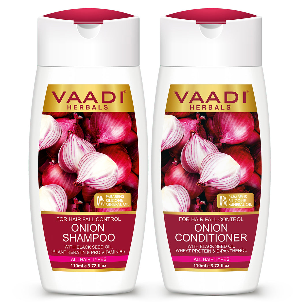 Hair-Fall Control Organic Onion Shampoo With Organic Onion Conditioner (2 x  110ml / 4 fl oz)