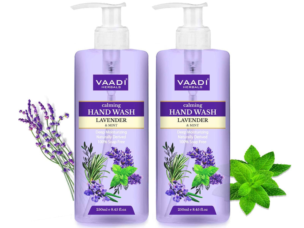 Pack of 2 Calming Organic Lavender & Mint Hand Wash - Deep Moisutirizing (2 x 250 ml / 8.5 fl oz )