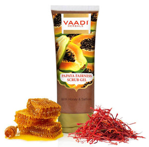 Organic Papaya Fairness Scrub Gel with Honey & Saffron - ...