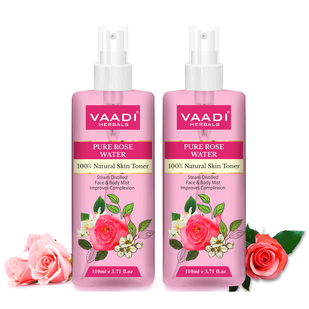 Pack of 2 Rose Water - 100% Natural & Pure (2 x 110 ml / 4 fl oz)