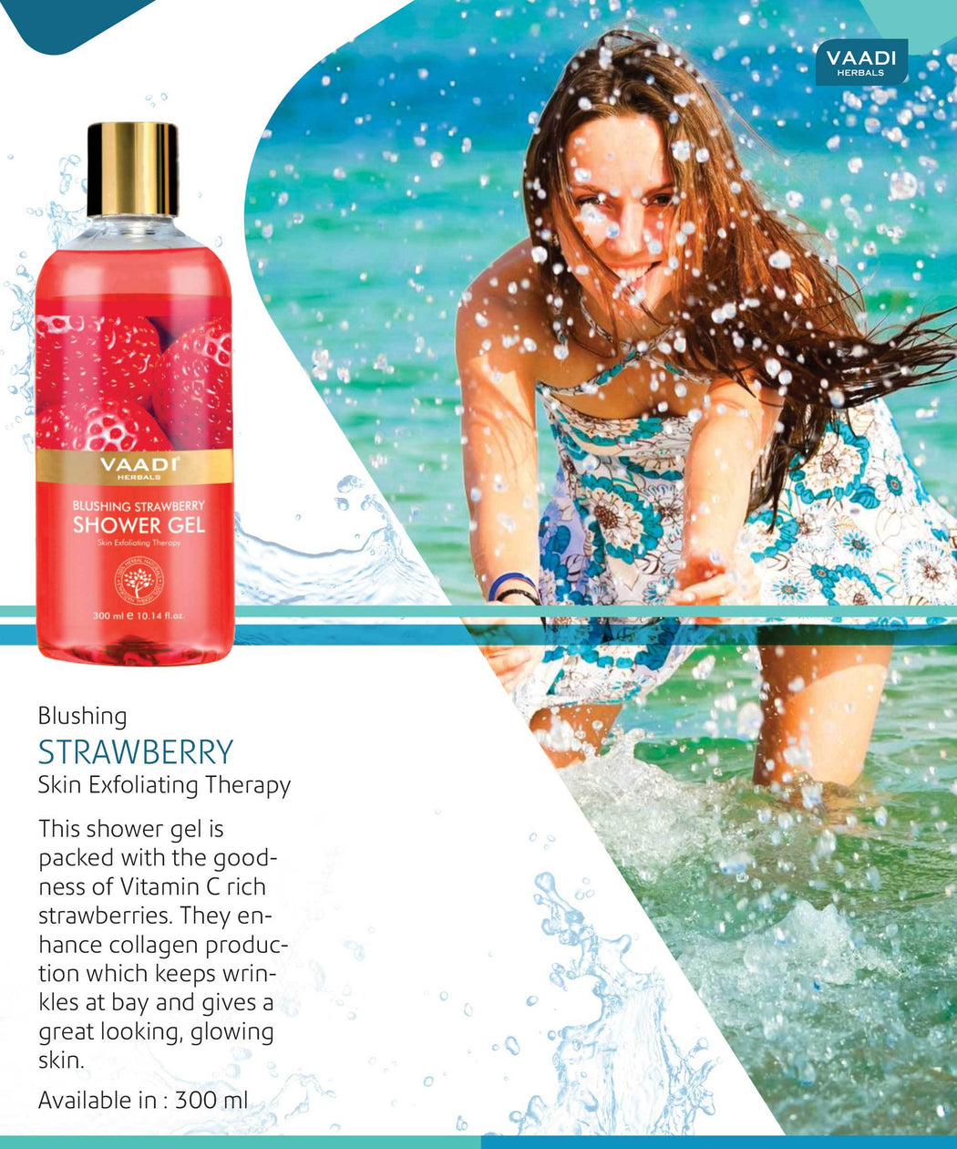 Blushing Organic Strawberry Shower Gel - Skin Firming Therapy - Enhances Collagen (2 x 300 ml / 10.2 fl oz)