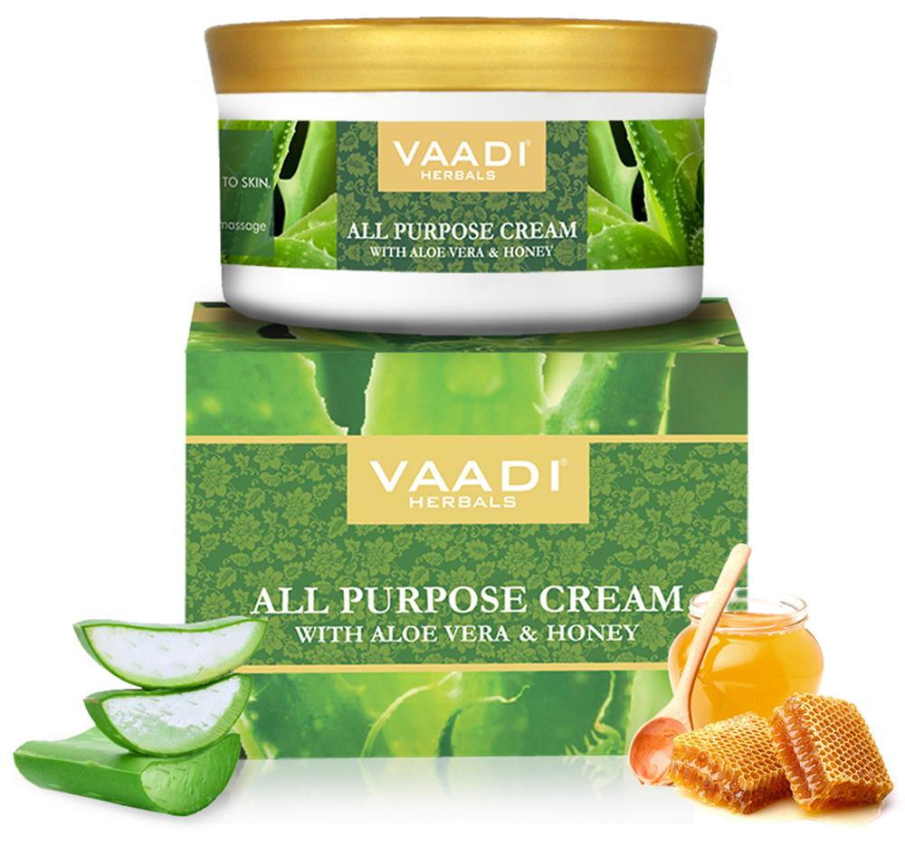 Organic All Purpose Cream with Aloe Vera, Honey & Manjistha - Lightens Pigmentation - Improves Complexion (150 gms/ 5.3 oz)