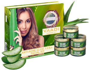 Anti Acne Organic Aloe Vera Facial Kit - Clears Skin Deep...