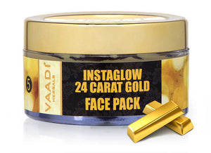 Organic 24 Carat Gold Face Pack with Gold Leaves - Bright...