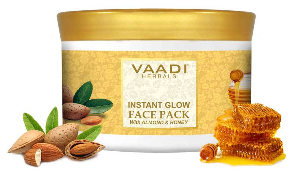 Organic InstaGlow Face Pack with Almond & Honey - Lightens Pigmentation - Gives Instant Glow (600 gms /21.2 oz)
