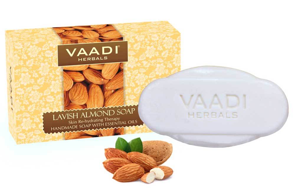 Rehydrating Organic Lavish Almond Soap with Honey & Aloe Vera - Improves Complexion - Keeps Skin Nourished (75 gms/2.7 oz)