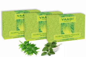 Organic Alluring Neem Tulsi Soap with Aloe Vera, Vitamin ...