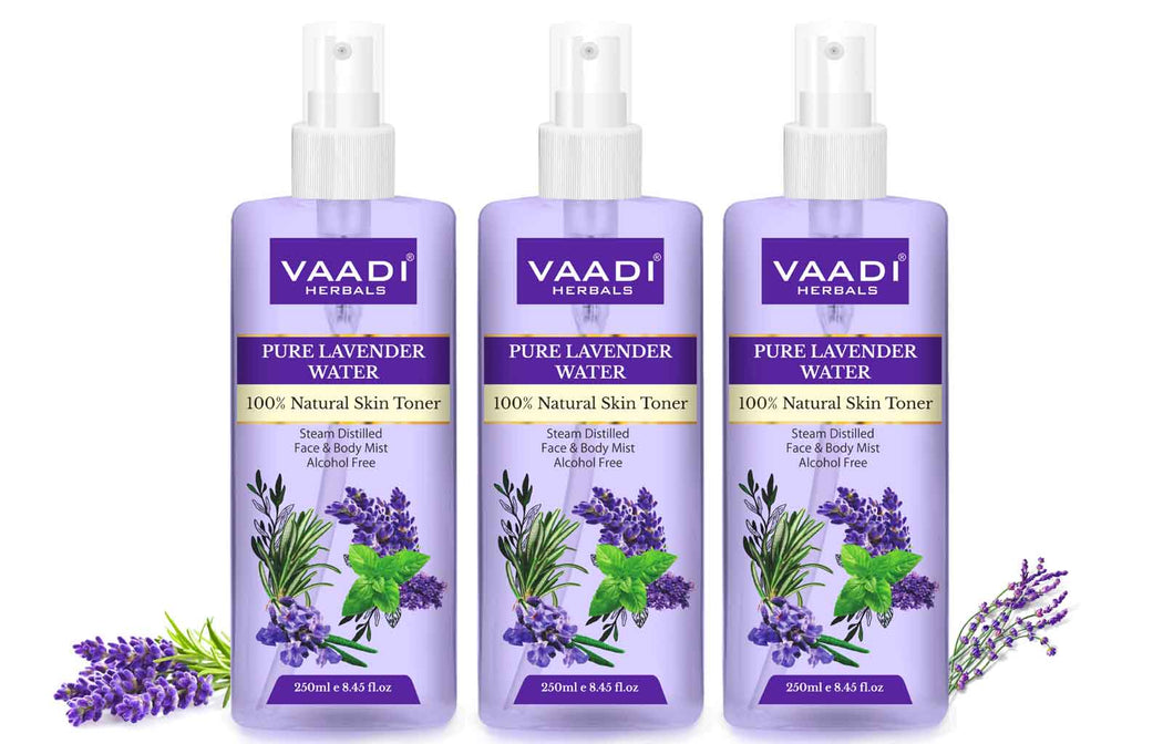 Lavender Water -  100% Natural & Pure Skin Toner (3 x 250 ml / 8.5 fl oz)