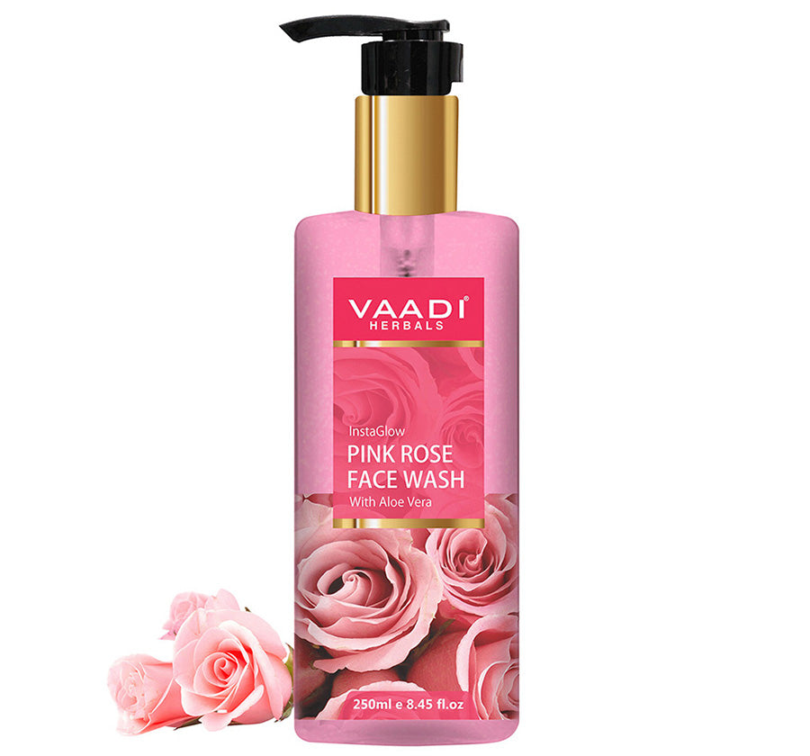 Insta Glow Pink Rose Face wash with Aloe vera extract  (250ml/8.45 fl oz)